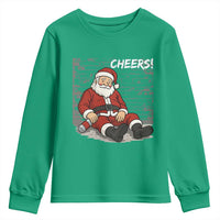 Funny Christmas Santa Claus Drinking Beer Youth Sweatshirt Wonderful Time - Wonder Print Shop