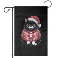 Christmas Black Cat Garden Flag Catmas Gift For New Year - Wonder Print Shop