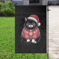 Christmas Black Cat Garden Flag Catmas Gift For New Year - Wonder Print Shop