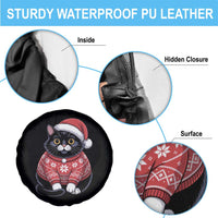 Christmas Black Cat Spare Tire Cover Catmas Gift For New Year - Wonder Print Shop
