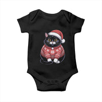 Christmas Black Cat Baby Onesie Catmas Gift For New Year - Wonder Print Shop