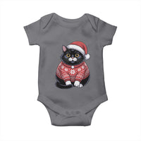Christmas Black Cat Baby Onesie Catmas Gift For New Year - Wonder Print Shop