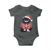 Christmas Black Cat Baby Onesie Catmas Gift For New Year - Wonder Print Shop