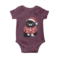 Christmas Black Cat Baby Onesie Catmas Gift For New Year - Wonder Print Shop