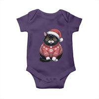Christmas Black Cat Baby Onesie Catmas Gift For New Year - Wonder Print Shop