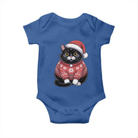 Christmas Black Cat Baby Onesie Catmas Gift For New Year - Wonder Print Shop