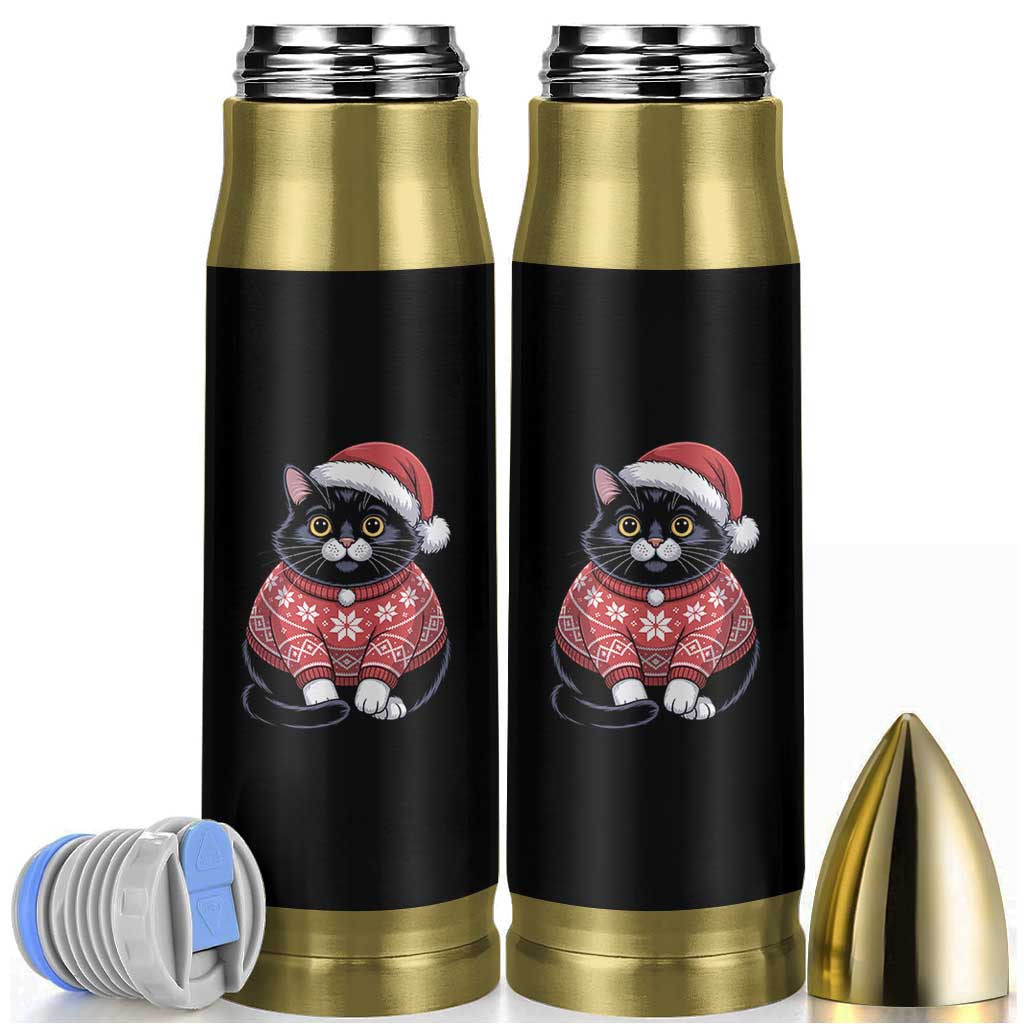Christmas Black Cat Bullet Tumbler Catmas Gift For New Year - Wonder Print Shop