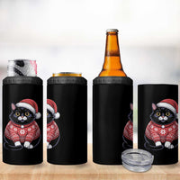 Christmas Black Cat 4 in 1 Can Cooler Tumbler Catmas Gift For New Year - Wonder Print Shop