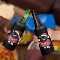 Christmas Black Cat 4 in 1 Can Cooler Tumbler Catmas Gift For New Year - Wonder Print Shop