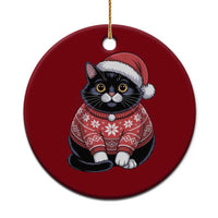 Christmas Black Cat Ceramic Ornament Catmas Gift For New Year - Wonder Print Shop
