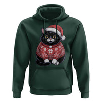 Christmas Black Cat Hoodie Catmas Gift For New Year - Wonder Print Shop