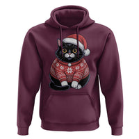 Christmas Black Cat Hoodie Catmas Gift For New Year - Wonder Print Shop