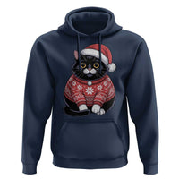 Christmas Black Cat Hoodie Catmas Gift For New Year - Wonder Print Shop