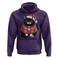 Christmas Black Cat Hoodie Catmas Gift For New Year - Wonder Print Shop