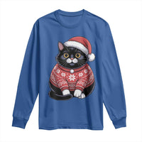 Christmas Black Cat Long Sleeve Shirt Catmas Gift For New Year - Wonder Print Shop