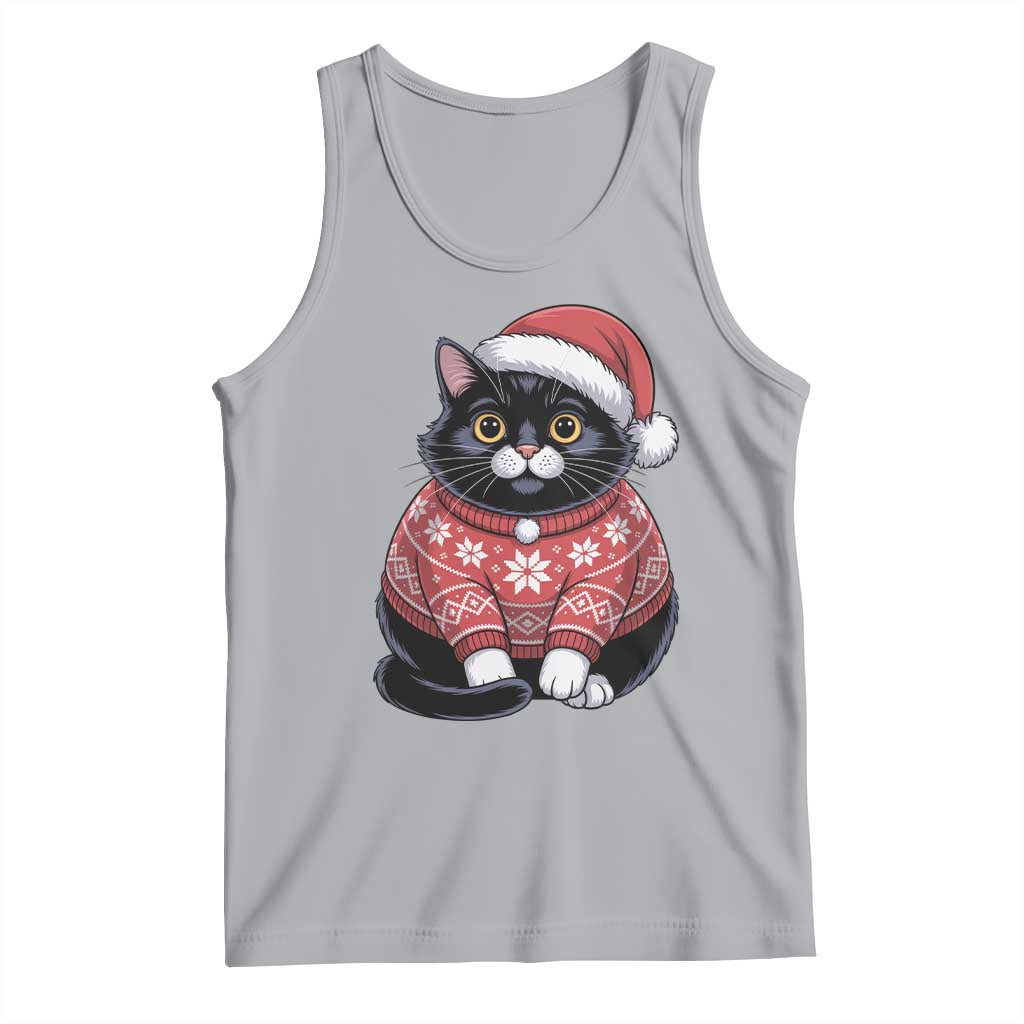 Christmas Black Cat Tank Top Catmas Gift For New Year - Wonder Print Shop