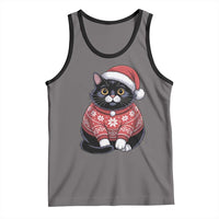 Christmas Black Cat Tank Top Catmas Gift For New Year - Wonder Print Shop