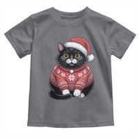 Christmas Black Cat Toddler T Shirt Catmas Gift For New Year - Wonder Print Shop