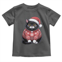 Christmas Black Cat Toddler T Shirt Catmas Gift For New Year - Wonder Print Shop