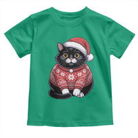 Christmas Black Cat Toddler T Shirt Catmas Gift For New Year - Wonder Print Shop