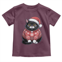 Christmas Black Cat Toddler T Shirt Catmas Gift For New Year - Wonder Print Shop