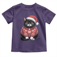 Christmas Black Cat Toddler T Shirt Catmas Gift For New Year - Wonder Print Shop