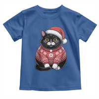 Christmas Black Cat Toddler T Shirt Catmas Gift For New Year - Wonder Print Shop