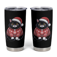 Christmas Black Cat Tumbler Cup Catmas Gift For New Year - Wonder Print Shop