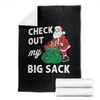 Retro Funny Santa Throw Blanket Christmas Joke Check Out My Big Sack - Wonder Print Shop