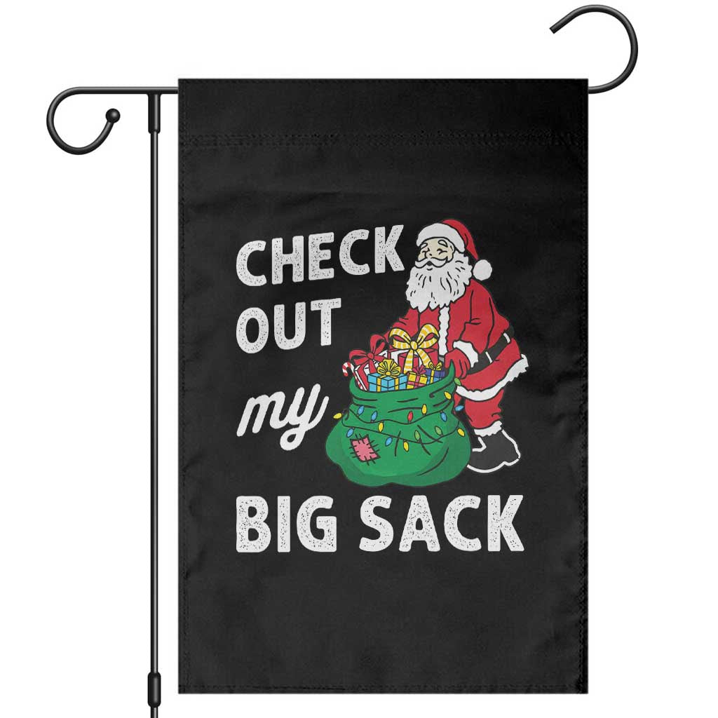 Retro Funny Santa Garden Flag Christmas Joke Check Out My Big Sack - Wonder Print Shop