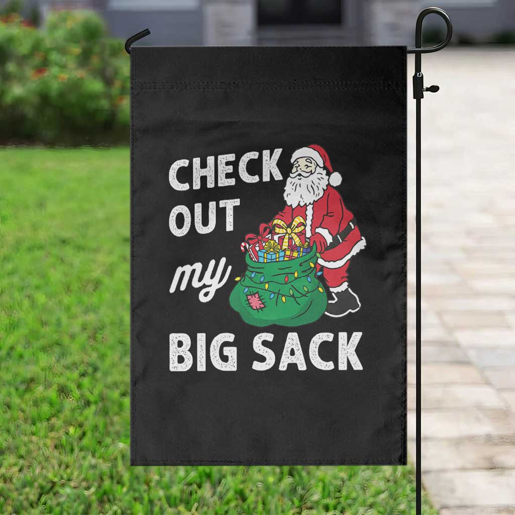 Retro Funny Santa Garden Flag Christmas Joke Check Out My Big Sack - Wonder Print Shop