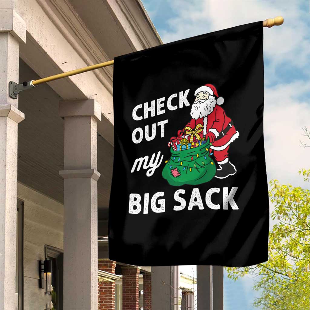 Retro Funny Santa Garden Flag Christmas Joke Check Out My Big Sack - Wonder Print Shop