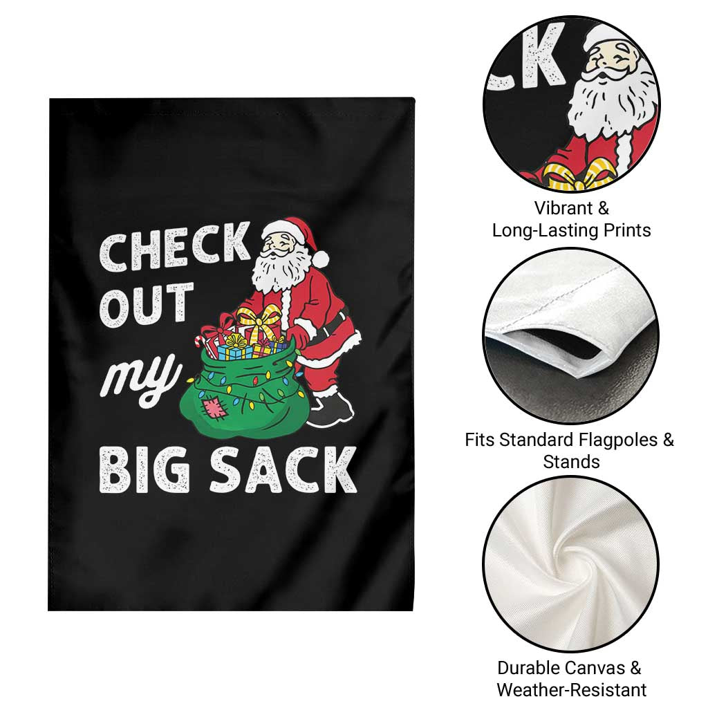 Retro Funny Santa Garden Flag Christmas Joke Check Out My Big Sack - Wonder Print Shop