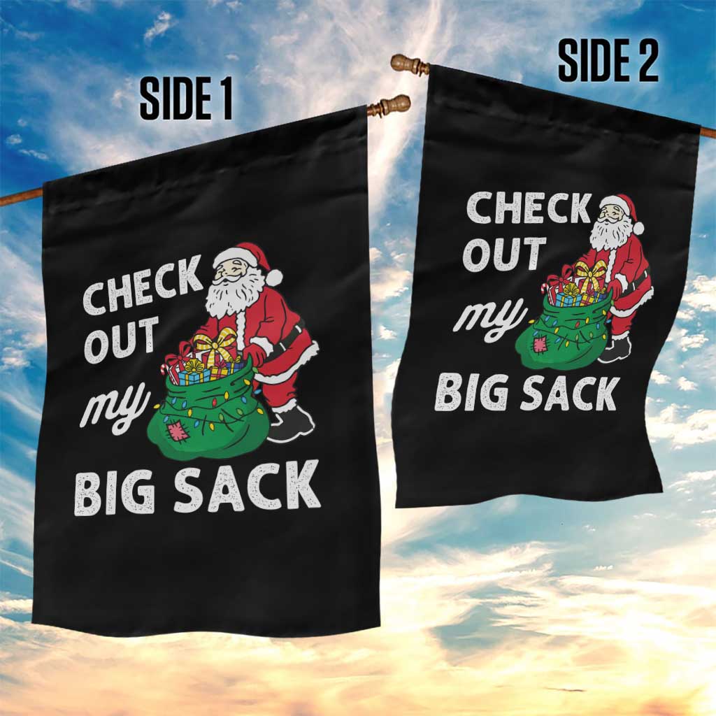 Retro Funny Santa Garden Flag Christmas Joke Check Out My Big Sack - Wonder Print Shop