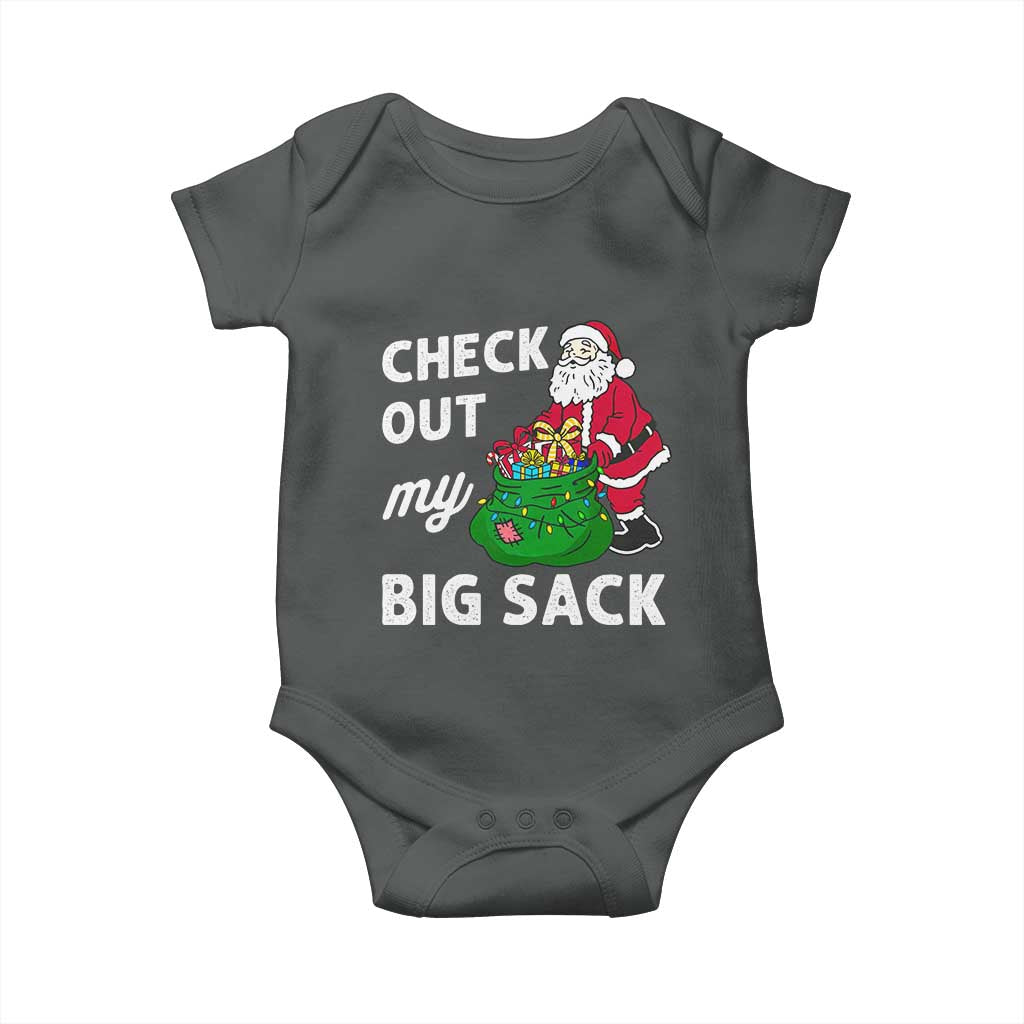 Retro Funny Santa Baby Onesie Christmas Joke Check Out My Big Sack - Wonder Print Shop
