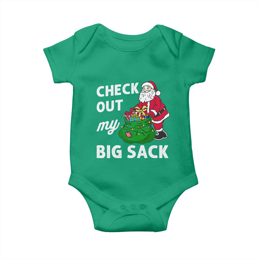 Retro Funny Santa Baby Onesie Christmas Joke Check Out My Big Sack - Wonder Print Shop