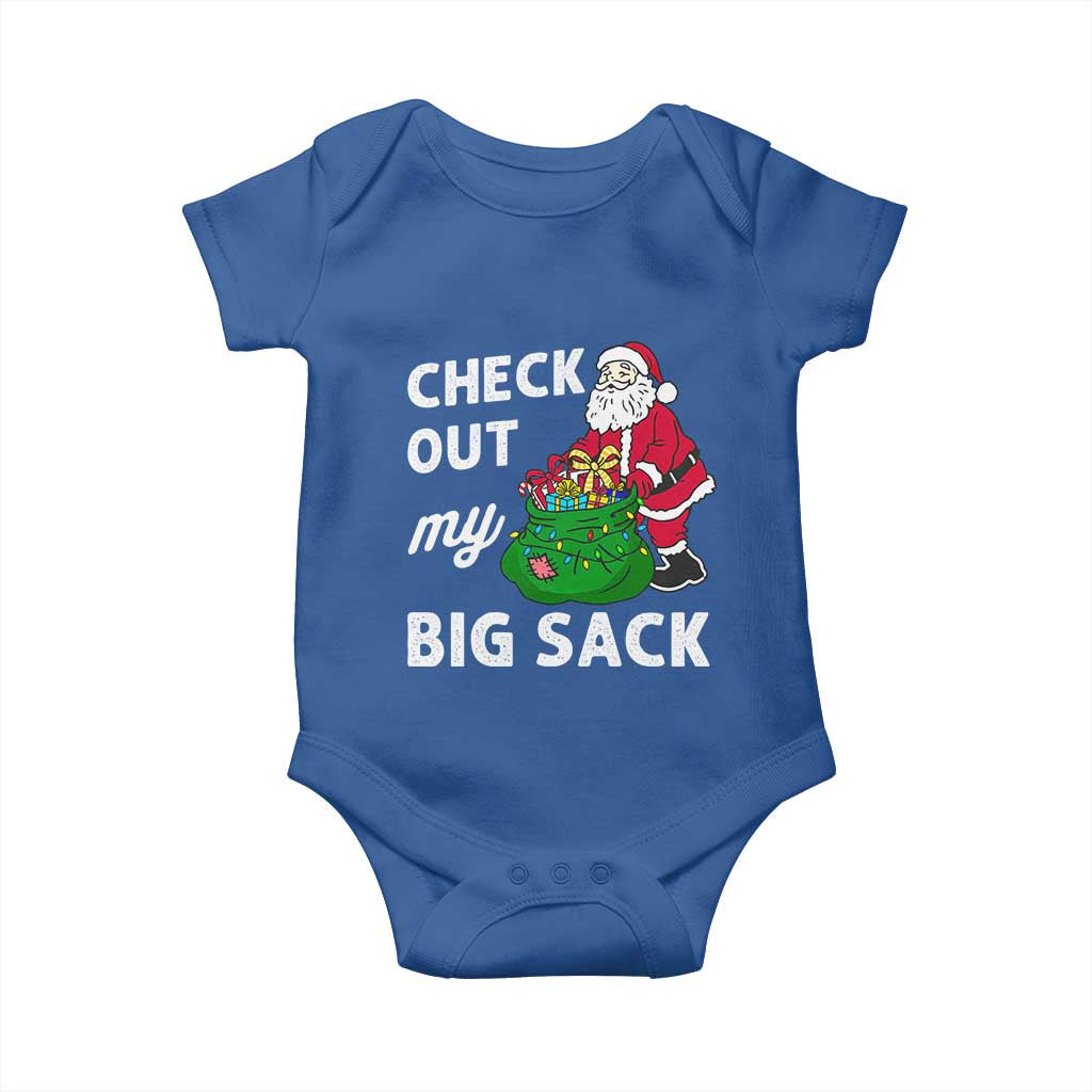 Retro Funny Santa Baby Onesie Christmas Joke Check Out My Big Sack - Wonder Print Shop