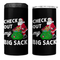 Retro Funny Santa 4 in 1 Can Cooler Tumbler Christmas Joke Check Out My Big Sack - Wonder Print Shop