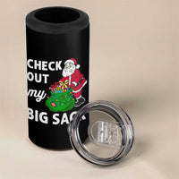 Retro Funny Santa 4 in 1 Can Cooler Tumbler Christmas Joke Check Out My Big Sack - Wonder Print Shop