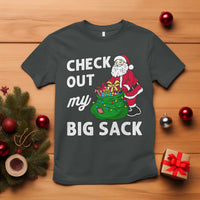 Retro Funny Santa T Shirt Christmas Joke Check Out My Big Sack - Wonder Print Shop