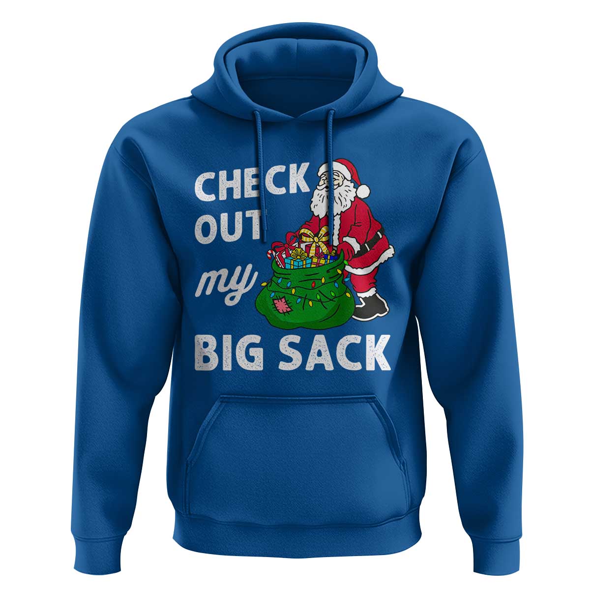 Retro Funny Santa Hoodie Christmas Joke Check Out My Big Sack - Wonder Print Shop