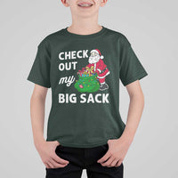 Retro Funny Santa T Shirt For Kid Christmas Joke Check Out My Big Sack - Wonder Print Shop