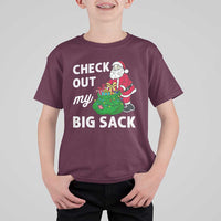 Retro Funny Santa T Shirt For Kid Christmas Joke Check Out My Big Sack - Wonder Print Shop