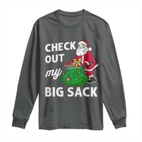 Retro Funny Santa Long Sleeve Shirt Christmas Joke Check Out My Big Sack - Wonder Print Shop