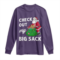 Retro Funny Santa Long Sleeve Shirt Christmas Joke Check Out My Big Sack - Wonder Print Shop