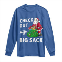 Retro Funny Santa Long Sleeve Shirt Christmas Joke Check Out My Big Sack - Wonder Print Shop