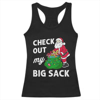 Retro Funny Santa Racerback Tank Top Christmas Joke Check Out My Big Sack - Wonder Print Shop