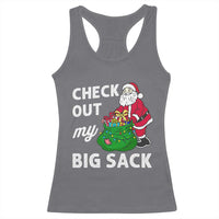 Retro Funny Santa Racerback Tank Top Christmas Joke Check Out My Big Sack - Wonder Print Shop