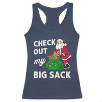 Retro Funny Santa Racerback Tank Top Christmas Joke Check Out My Big Sack - Wonder Print Shop