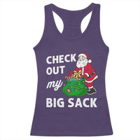 Retro Funny Santa Racerback Tank Top Christmas Joke Check Out My Big Sack - Wonder Print Shop